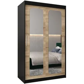 abiks möbel Schwebetürenschrank Promo 120 x 200 x 62 cm Schwarz