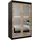 abiks möbel Schwebetürenschrank Promo 120 x 200 x 62 cm Schwarz