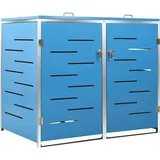 vidaXL Mülltonnenbox für 2 Tonnen 138 x 77,5 x 115,5 cm blau