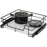 bremermann Teleskopschublade 60 cm mit Einlegeboden, Küchenschublade zum Nachrüsten, Schrankauszug aus Metall, schwarz