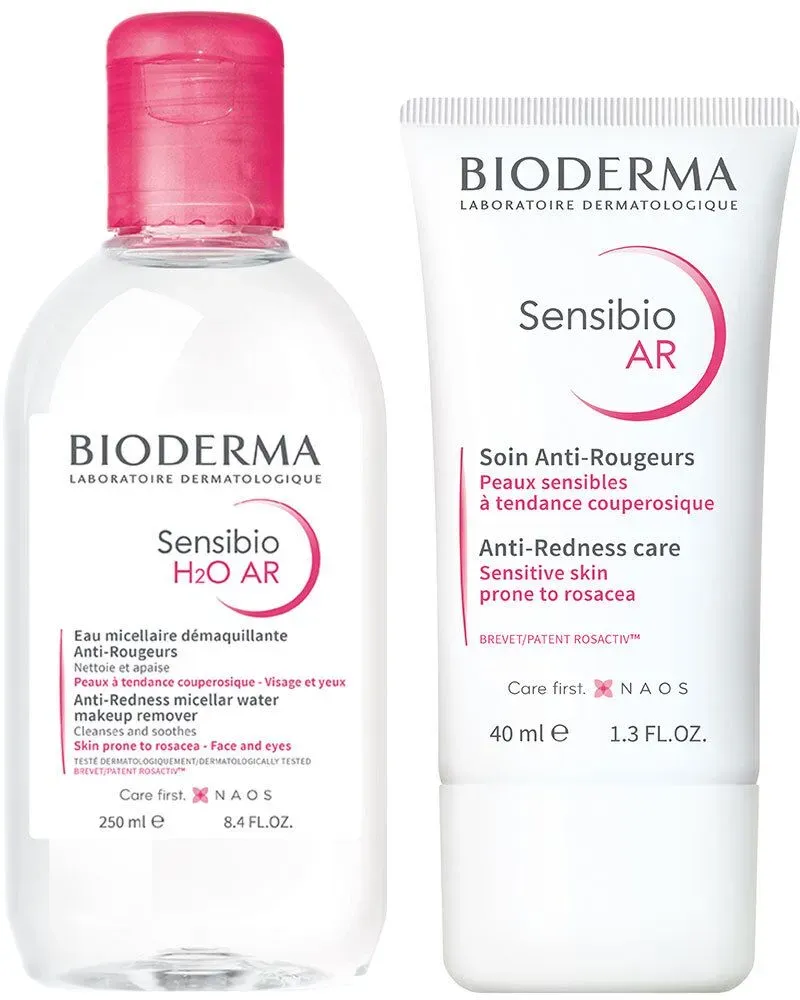 Bioderma Sensibio H2O AR - Sanft reinigendes Mizellenwasser  + Bioderma Sensibio AR - Beruhigende Creme