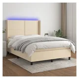 vidaXL Boxspringbett 140 x 200 cm Beige
