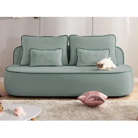 S-Style Kindersofa Vero 210 x 90 x 98 cm Teilmassiv Buche Blaugrau