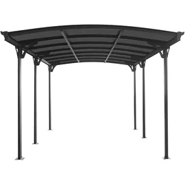 Floraworld Carport mit gewölbtem Dach 3,00 x 5,05 m anthrazit inkl. Regenrinne