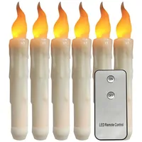 feinlux LED-Kerze Kerzen mit Fernbedienung, 6 St. (Batteriebetriebene Kerzen Set), LED Echtwachskerze, Warmes Gelb gelb