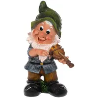 BIRENDY Gartenzwerg Kapelle Große handbemalte Süße Figuren, Zwerg, Gartendeko Gartenwichtel (Geige-16111-1)