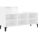 Schuhregal Hochglanz-Weiß 102x36x60 cm Holzwerkstoff