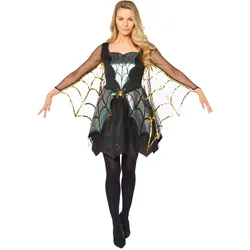 Schimmernde Spinnen Lady Damen Kostüm - S