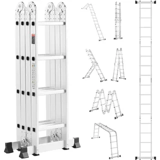 Vevor Mehrzweckleiter, Multifunktionsleiter Leitergerüst 7-in-1 4 Stufen, 4600mm