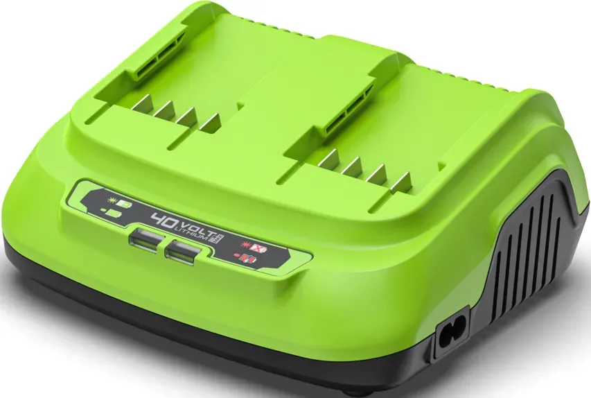 Greenworks 40V Dual-Slot-Schnellladegerät 8A