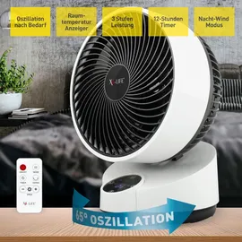 X4-LIFE Pinguin DX 32 cm Tischventilator Weiß
