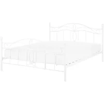 Beliani Metallbett, Weiß Metall 140x200 cm Schlafzimmer, Betten, Metallbetten