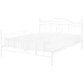 Beliani Metallbett, Weiß Metall 140x200 cm Schlafzimmer, Betten, Metallbetten