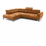 Livora Ecksofa Ottomane links Chenille 284x208x79 rostfarben VALENTINA