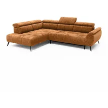 Livora Ecksofa Ottomane links Chenille 284x208x79 rostfarben VALENTINA