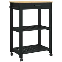 VidaXL Küchentrolley Uni Schwarz 88,5 x 40 x 60