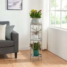 [en.casa] Blumenständer Altena 94,5 x 27 x 27 cm Grau