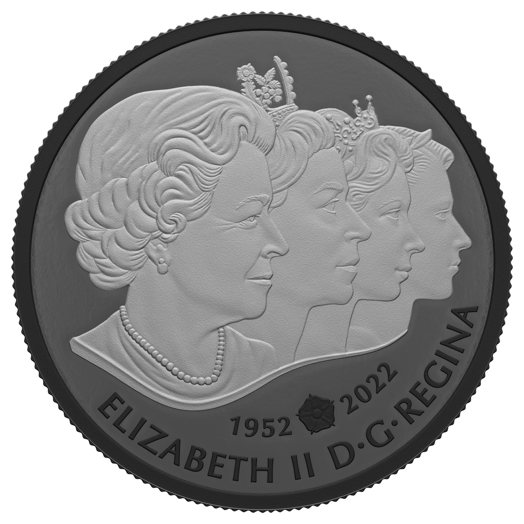 SilberMünze "Queen Elizabeth II." mit schwarzem Rhodium