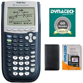 DynaTech TI-84 Plus Grafikrechner mit Arbeitsbuch, CalcCase Schutztasche und Garantieverlängerung auf 60 M