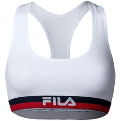 FILA Damen Bustier - Bra, Sport-BH, Racerback, Cotton Stretch, einfarbig, XS-XL Weiß XS