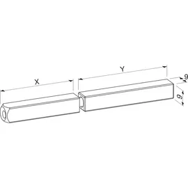 Eco Cosmetics Drückerstift geteilt Vierkant 9 mm 65/70