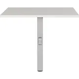 Germania Eckverbindungsplatte "Agenda", silber (lichtgrau, silber), B:80cm H:91cm T:80cm, Metall, Spanplatte, Ansatztischplatten, mit Stützfuß aus Metall