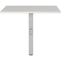 Germania Eckverbindungsplatte "Agenda", silber (lichtgrau, silber), B:80cm H:91cm T:80cm, Metall, Spanplatte, Ansatztischplatten, mit Stützfuß aus Metall