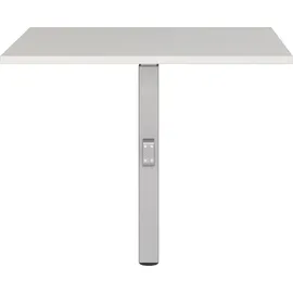 Germania Eckverbindungsplatte "Agenda", silber (lichtgrau, silber), B:80cm H:91cm T:80cm, Metall, Spanplatte, Ansatztischplatten, mit Stützfuß aus Metall