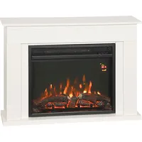 HOMCOM Elektrischer Kamin mit Rahmen und realistischer 3D-Flamme, 5 Helligkeitsstufen, 2000W leiser Elektrokamin mit 12 Farben, Thermostat, verstellbare Heizung, Timer, Fernbedienung, 30 m2, Weiß   Aosom