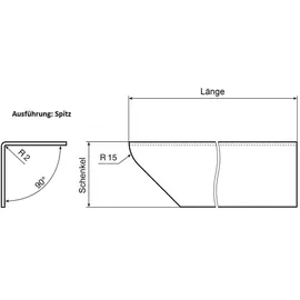 MS Beschläge Edelstahl Wandkantenschutz 1000mm - Eckschutzwinkel Schutzprofil Spitz - 20x20mm