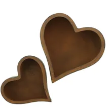 Frank Flechtwaren Rostherz Pflanzer 2er Set 30 x 30 cm Braun