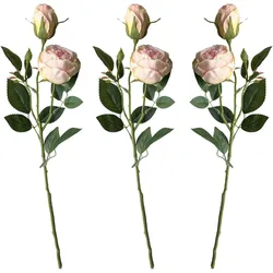 Layba Künstliche Rosen 3er Set Pfirsich 55cm – Warme Dekoration für Stilvolle Events & Wohnräume