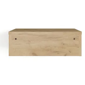 komto Wandregal mit Schublade Honing Eiche - Nachttisch Hängend 2er Set Nachttisch Wandmontage Wandschublade Nachtschrank Hängend | Monaco 46 x 30 x 15 cm