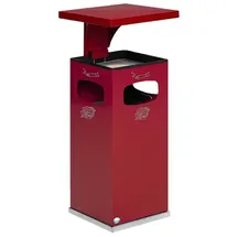 Proregal Kombiascher mit verstärktem Schutzdach 38 Liter, HxBxT 91 x 39,5 x 39,5 cm Verzinkter Stahl Rot
