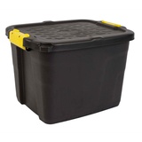 Strata Aufbewahrungsbox Hohe Belastbarkeit, 42 L, Plastik, schwarz/gelb, 50 x 40 x 35 cm