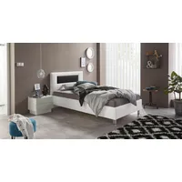 Westfalia Schlafkomfort Polsterbett, schwarz-weiß (weiß, schwarz), B:130cm L:210cm, Bezug