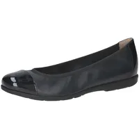 CAPRICE Damen Ballerinas aus Leder mit Lack, Blau (Ocean