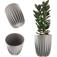Kadax Blumentopf aus Kunststoff mit Naturmaterialien, Moderne Pflanztöpfe, Pflanzentopf