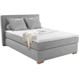 JOB Boxspringbett ROMY, 140 x 200 cm - Cord - mit 1 Kissenrolle und 2 kl. Kissen