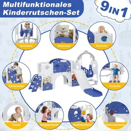 fofetbfo Rutsche 6-in-1 Blau