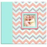 MCS MBI Industries Pastell-Glitzer-Chevron-Scrapbook mit 30,5 x 30,5 cm großen Seiten von Oben, 34,9 x 32,6 cm insgesamt, Silber, Blau