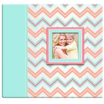 MCS MBI Industries Pastell-Glitzer-Chevron-Scrapbook mit 30,5 x 30,5 cm großen Seiten von Oben, 34,9 x 32,6 cm insgesamt, Silber, Blau