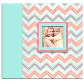 MCS MBI Industries Pastell-Glitzer-Chevron-Scrapbook mit 30,5 x 30,5 cm großen Seiten von Oben, 34,9 x 32,6 cm insgesamt, Silber, Blau