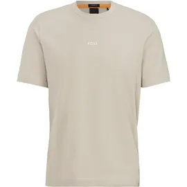 Boss Print-Shirt BOSS ORANGE "TChup", Jungen, Gr. S, beige (271 light beige), Jersey, Obermaterial: 96% Baumwolle, 4% Elasthan, bedruckt, unifarben, relaxed fit hüftlang, Rundhals, abgesteppte Kante, Shirts, mit Marken-Print auf der Brust
