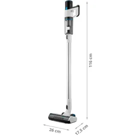 Medion P250 Stabstaubsauger (kabellos, beutellos, Zyklon-Technologie, 250 Watt, 2in1 Stielstaubsauger und Handstaubsauger mit Akku, Staubsensor, HEPA H13, LED Touch Display, Bürstenrolle)