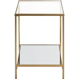 Haku-Möbel Beistelltisch Gold Transparent Metall 39 x 55 cm