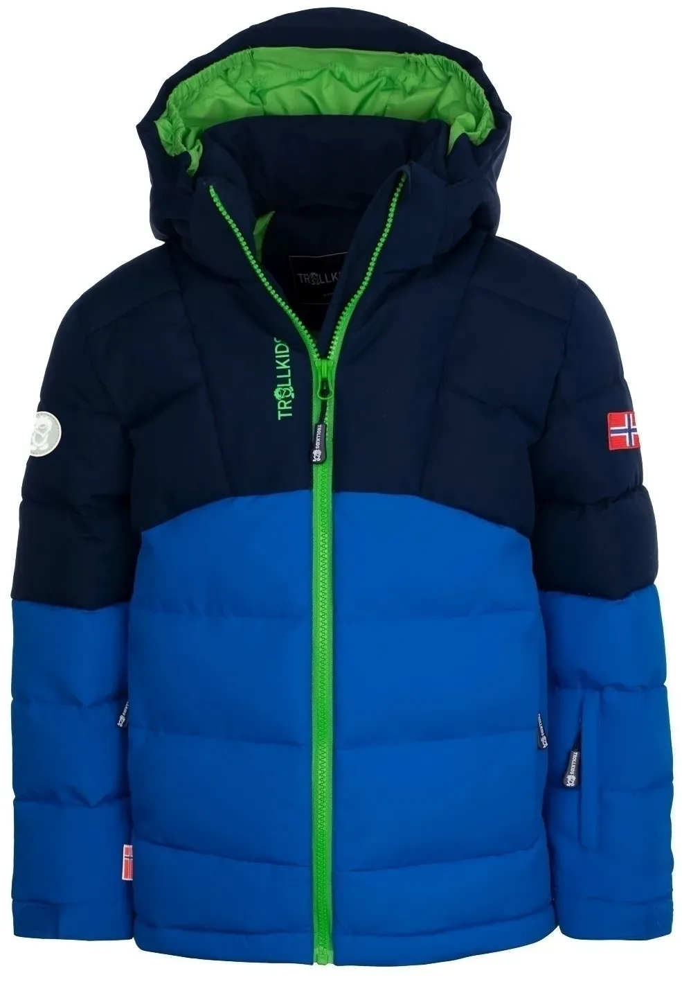 Trollkids Kinder Gryllefjord Isolationsjacke - 152 - navy/medium blue/bright green