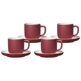 Ritzenhoff & Breker Jasper Espressotassen mit Untertassen 4er Set Beere