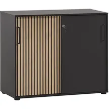 Schildmeyer MÖBELPARTNER Schiebetürenschrank Hank, 701972 schwarz, eiche 1 Fachboden 100,1 x 41,0 x 83,6 cm