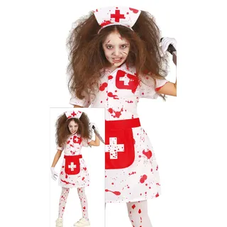 FIESTAS GUIRCA Zombie Krankenschwester - Weiße Blutige Krankenschwester Uniform – Halloween Kinder Kostüm für Mädchen von 5-6 Jahren